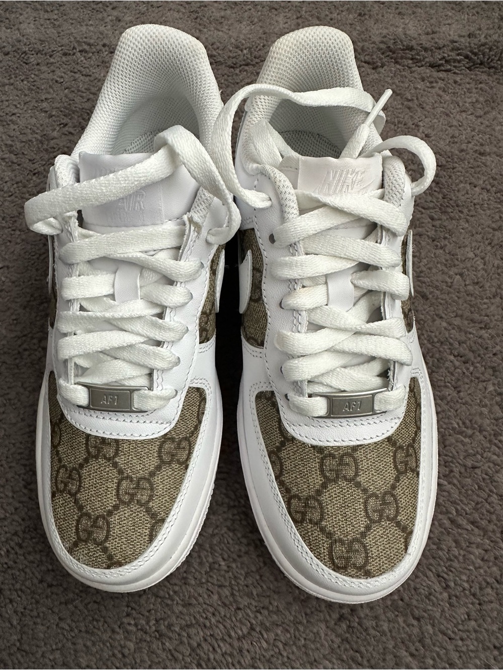 Nike Air Force 1 Low with Beige GG Monogram Panels